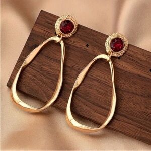 Elegant Dangle Stainless Steel Needle
Resin Inlay, Unique Circle Design earrings